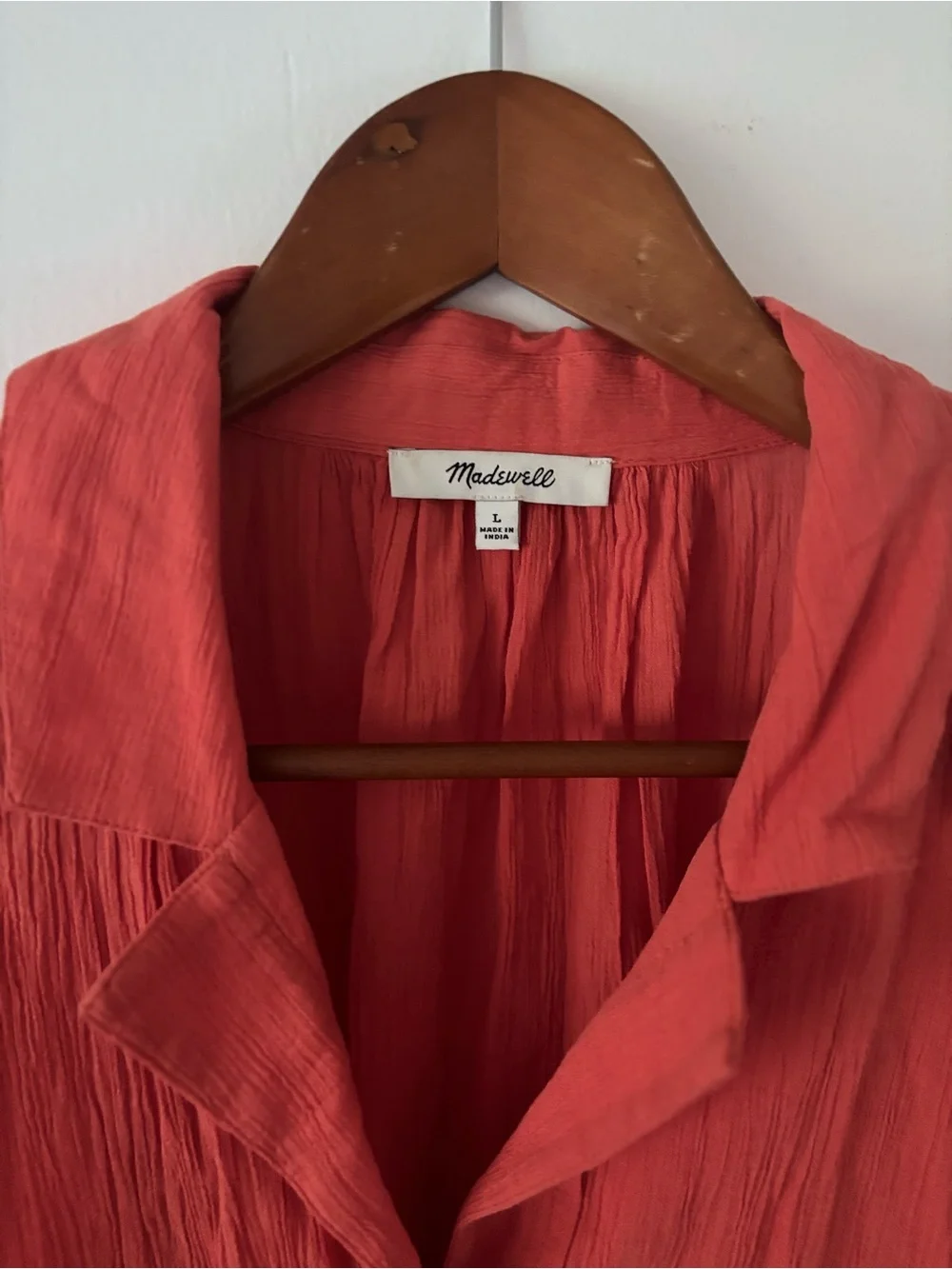 Madewell Crinkle Swim Cover Mini Shirtdress